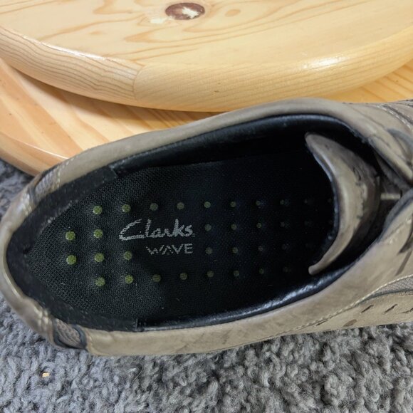 Clarks Wave Wheel Walking Shoe Womens Size 11 Brown Leather Casual Sneaker - Picture 6 of 8